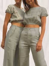 Load image into Gallery viewer, Crop Top and Slim Trousers Women&#39;s Suit
