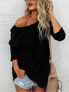 Casual Knitted Long-sleeved T-shirt Top