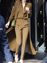 Load image into Gallery viewer, Casual Loose Solid Color Button Three-piece Suit
