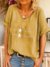 Load image into Gallery viewer, V-Neck Printed Short-Sleeved T-Shirt

