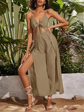 Load image into Gallery viewer, Solid Color Jumpsuit with V-neck Camisole

