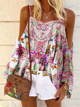Load image into Gallery viewer, Romantic Idyllic Vintage Bohemian Floral Strap Top
