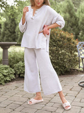 Load image into Gallery viewer, V-neck Button-shaped Solid Color Loose Suit
