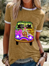 Load image into Gallery viewer, Casual Cute Cat Print Blouses&amp;T-Shirts
