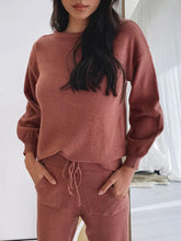 Load image into Gallery viewer, Fashion Casual Round Neck Solid Color Two-piece Suit

