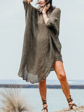 Load image into Gallery viewer, Round Neck Solid Short Sleeve Linen Dresses
