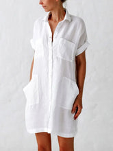 Load image into Gallery viewer, Fashion Shirt Collar Button Dress
