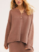 Load image into Gallery viewer, V-neck Button-shaped Solid Color Loose Suit
