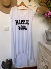 Load image into Gallery viewer, Casual Loose Round Neck Letter Irregular Dress

