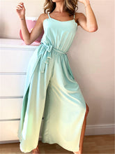 Load image into Gallery viewer, Fashion Solid Color Waist Tie High Fork Pants Jumpsuit for Women
