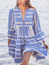 Load image into Gallery viewer, Holiday Bohemian Character Print Dress
