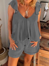 Load image into Gallery viewer, Simple Casual Loose Top Shorts Suit
