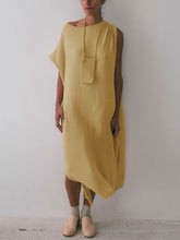 Load image into Gallery viewer, Casual Fashion Solid Color Round Neck Dress
