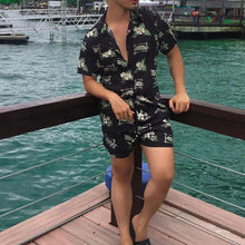 Load image into Gallery viewer, Men Printed Casual Sports Short Sleeve Suit
