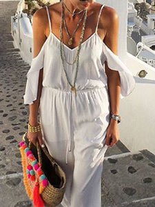 Simple Casual Loose V Neck Dress