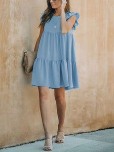 Romantic Sweet Simple Casual Loose Mini Dress