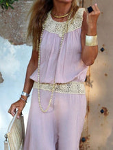Load image into Gallery viewer, Bohemian Casual Loose Top Skirt Lace Set
