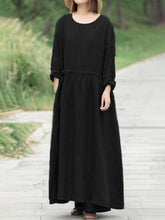 Load image into Gallery viewer, Solid Color Wild Fashion Long Sleeve Dress
