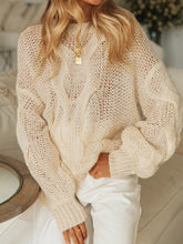 Load image into Gallery viewer, Casual Round Neck Solid Color Long-sleeved Loose Sweater
