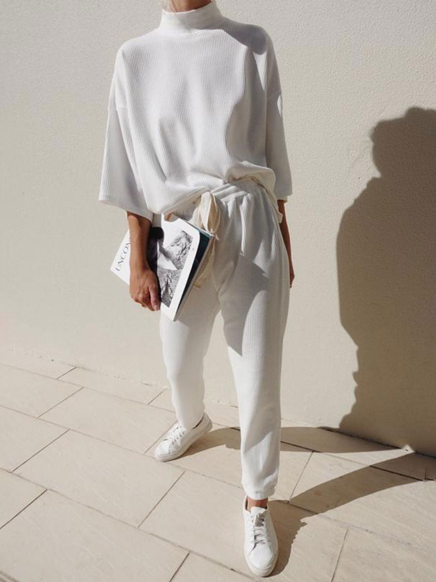 Solid Color Comfortable High Collar Suit