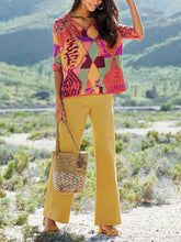 Load image into Gallery viewer, Retro Bohemian Colorblock Top Pants Set
