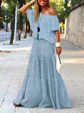Load image into Gallery viewer, Simple Casual Loose Short Sleeve Top Floral Skirt Suit
