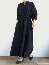 Load image into Gallery viewer, Solid Color Wild Fashion Waist Dress
