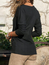 Load image into Gallery viewer, Casual Pure Color V-Neck Long Sleeve T-Shirts
