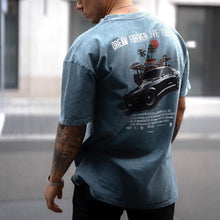 Load image into Gallery viewer, Men&#39;s retro round neck print short sleeve T-shirt
