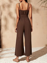 Load image into Gallery viewer, Pure Color Elegant Loose Slip Jumpsuit with Pocket
