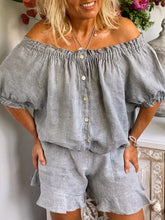 Load image into Gallery viewer, Casual Loose Short Sleeve Shirt Shorts Suit

