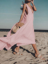 Load image into Gallery viewer, Casual Sexy Deep V-neck Pure Color Maxi Dress for Summer
