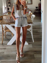 Load image into Gallery viewer, Round Neck Sleeveless Solid Color Women&#39;s Suit
