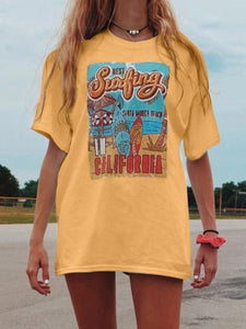 Casual Loose Letter Printed Short-sleeved T-shirt