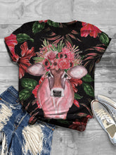 Load image into Gallery viewer, Casual Impression Animal Cow Print Fashion T-shirt
