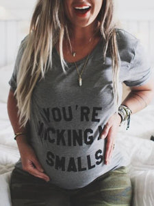 Casual Letter Printed Maternity Top