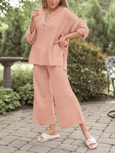 Load image into Gallery viewer, V-neck Button-shaped Solid Color Loose Suit
