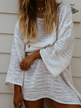 Load image into Gallery viewer, Long Sleeve Round Neck Solid Color Casual Dress
