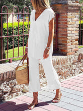 Load image into Gallery viewer, Simple Casual Loose V Neck Top Pants Knitted Suit
