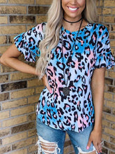 Load image into Gallery viewer, Fashion Casual Leopard Print Round Neck T-shirt

