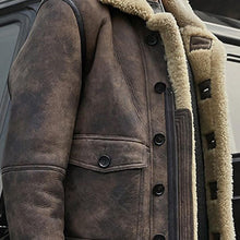Load image into Gallery viewer, Men&#39;S Fashion Solid Color Plush Lapel Long Coat
