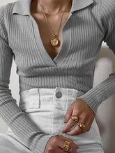 Load image into Gallery viewer, Long-sleeved Slim-fit Deep V-neck Knitted Sweater
