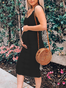 Sexy Striped Sleeveless Maternity Dress