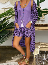 Load image into Gallery viewer, Retro Casual Loose Vest Tops Shorts Coat Leopard Three Piece Set
