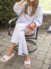 Load image into Gallery viewer, V-neck Button-shaped Solid Color Loose Suit
