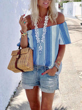 Load image into Gallery viewer, Striped Collar Casual Top

