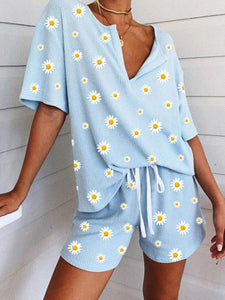 Casual Home Lace Printing Suit