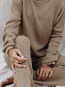 Solid Color Loose Round Neck Long Sleeve Sui
