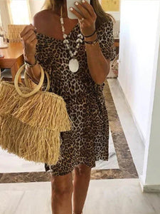 Leopard Vintage Cotton Printed Dresses