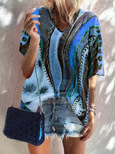 Load image into Gallery viewer, Bohemian Retro Casual Loose Color Block Top
